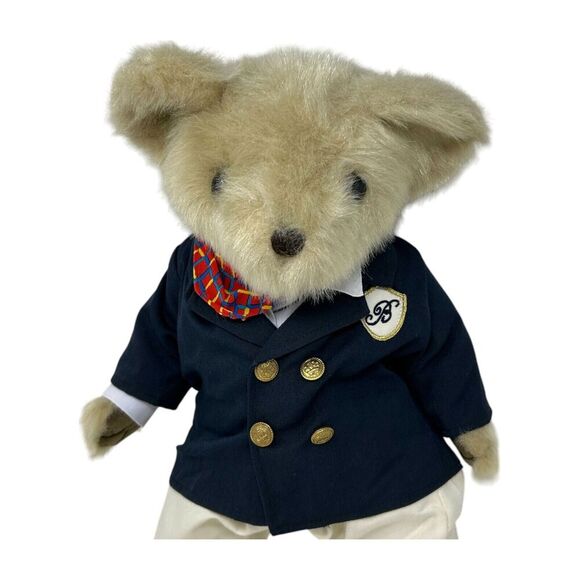 Bellagio Casino Exclusive Teddy Bear Blazer Gold Button Scarf Soft Plush Vintage - Picture 3 of 16